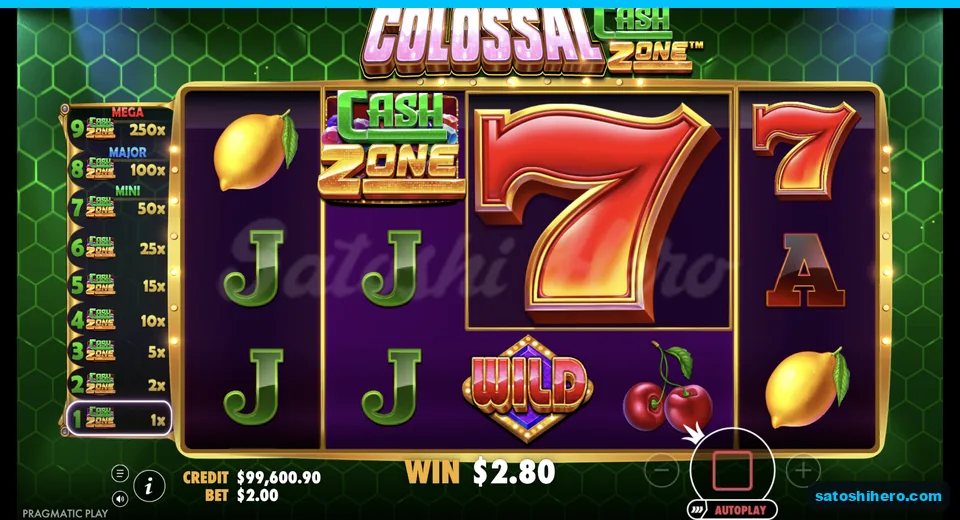 Line win resolves around a giant red 7