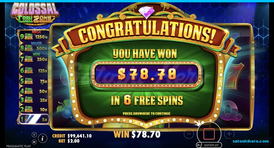 Collect screen shows a $78.70 feature result
