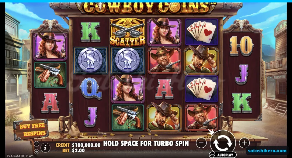 Idle western grid shows symbols and two dollar bet