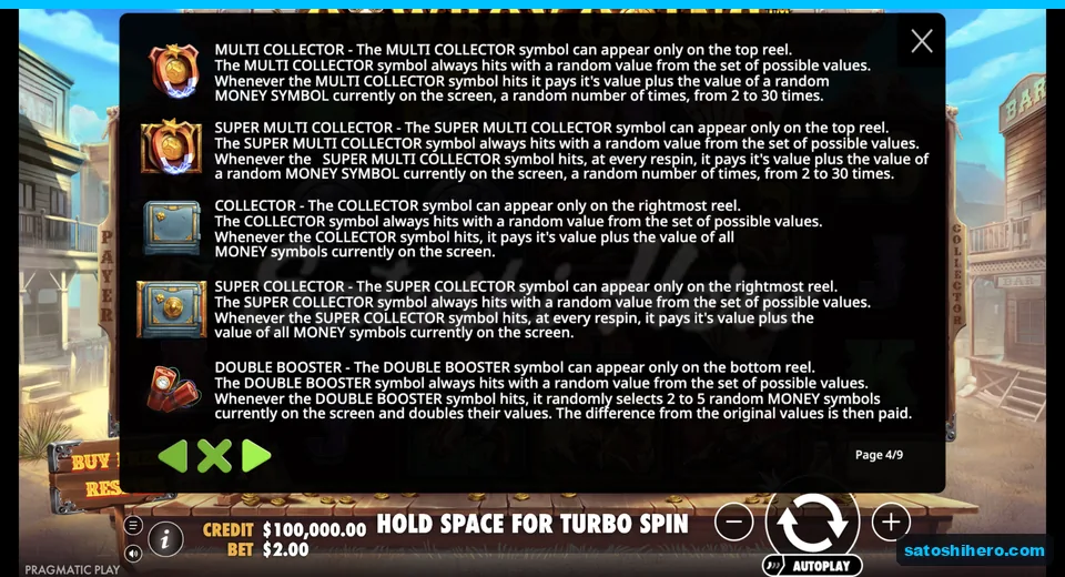 Rules page details collectors multipliers and booster symbols