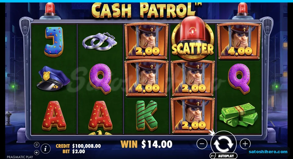Line win resolves with robber money symbols