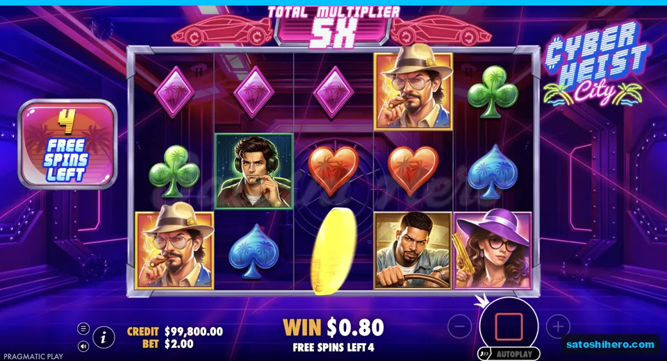 Free spins continue with four spins left