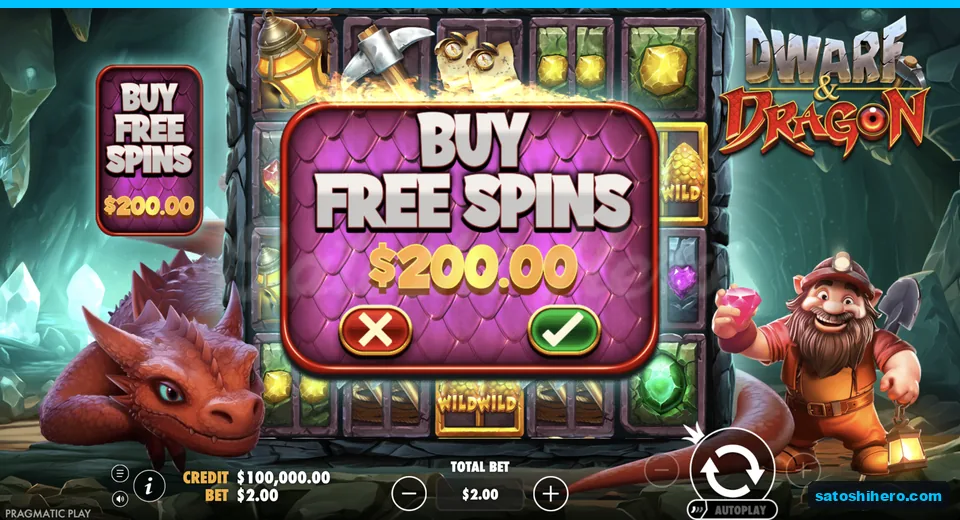 Buy menu opens at the $2 stake