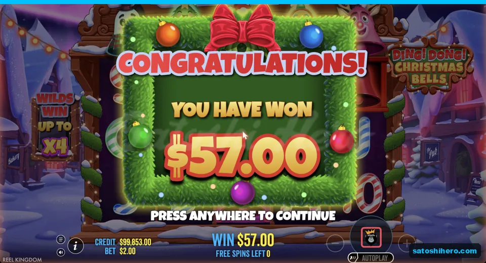 Collect screen shows $57 total won