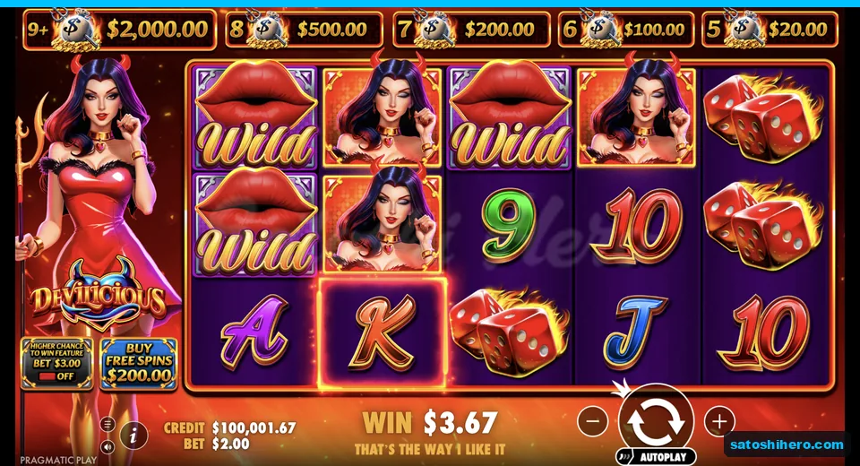 Line win resolves with golden lips wilds