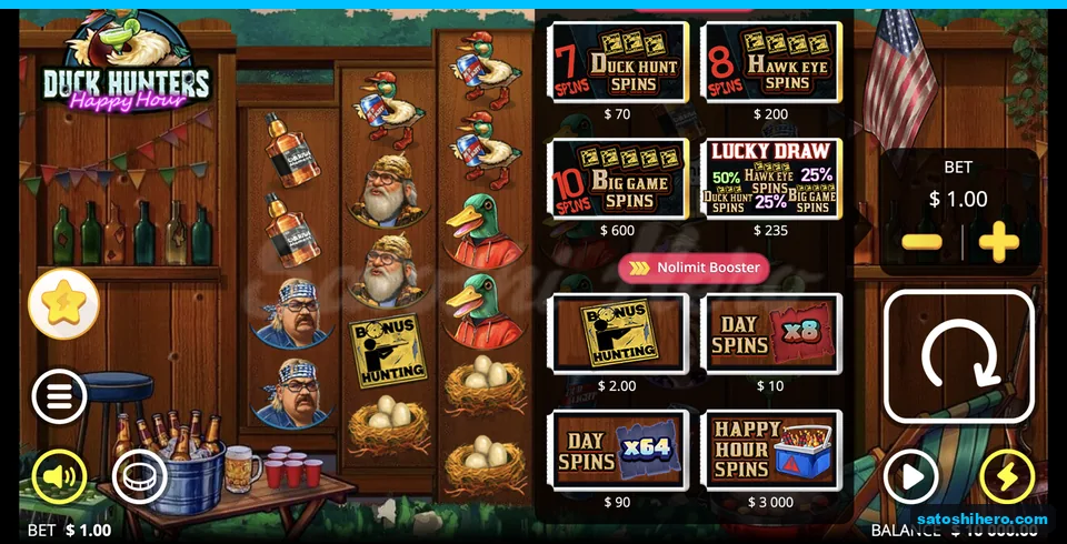 Bonus menu showing four feature buy prices