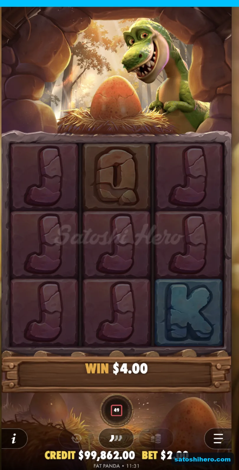 Line win resolves across stone Jack symbols