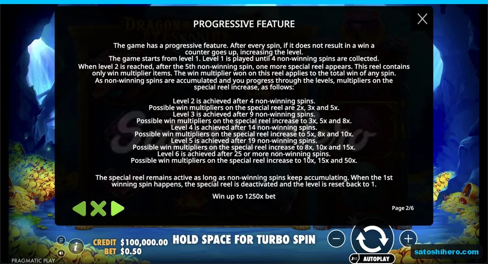 Information page explains level up multipliers