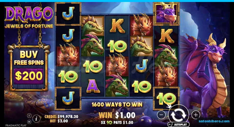 Line win resolves for $1.00 on the bar