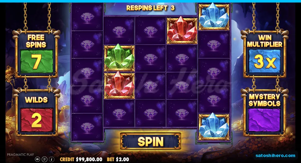 Crystal phase shows seven spins and 3x