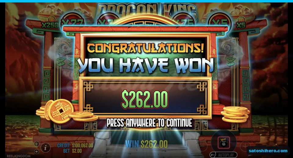 Collect screen shows two hundred sixty two dollars