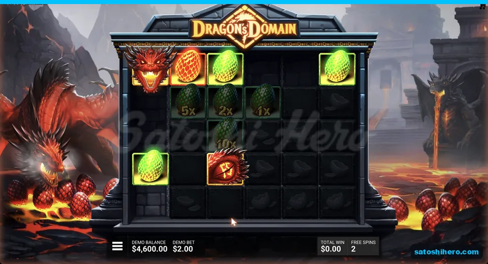 Red and gold dragons sit beside coloured eggs