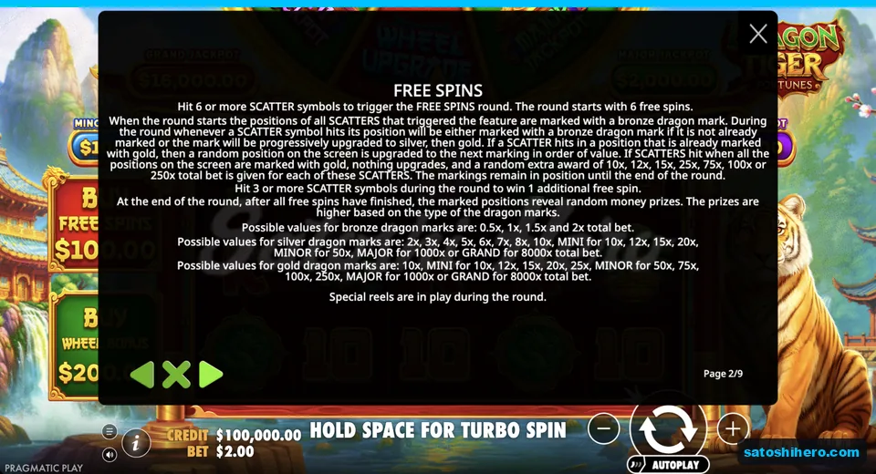 Free spins rules show bronze silver gold marks
