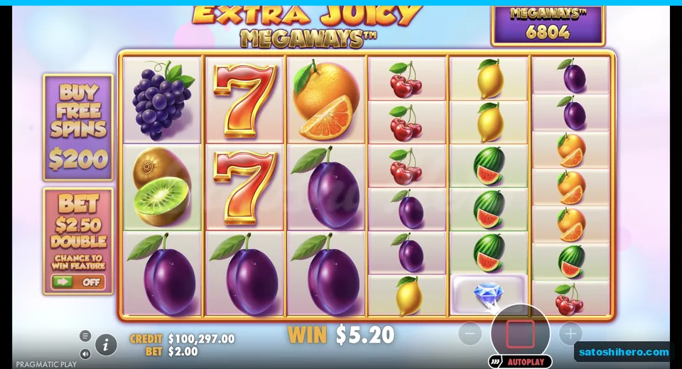 Line win resolves across six reels for $5.20