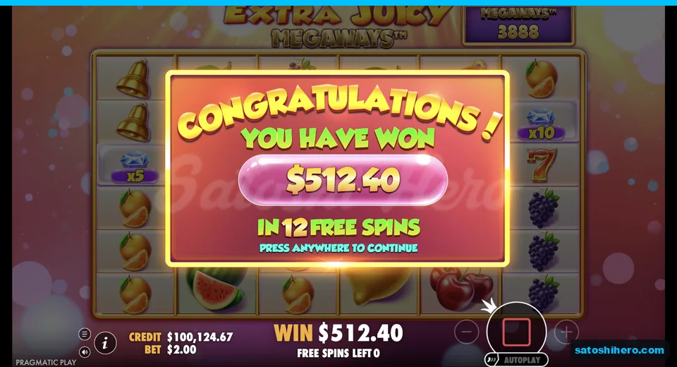 Collect screen shows $512.40 total win