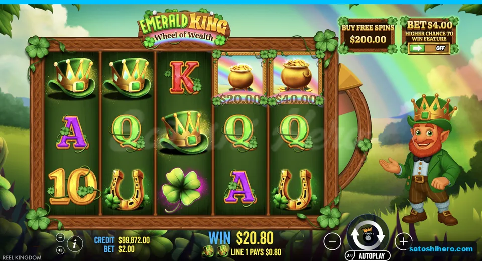 Line win pays with crowned top hats