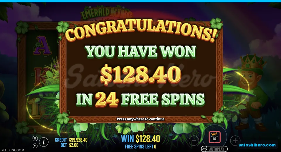 Collect screen shows $128.40 won
