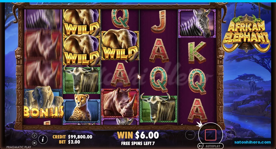 Free spin shows golden Wilds and seven remaining