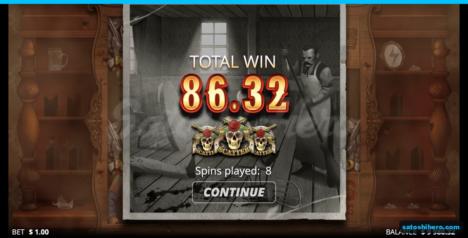 Total Win banner shows 86.32 dollars