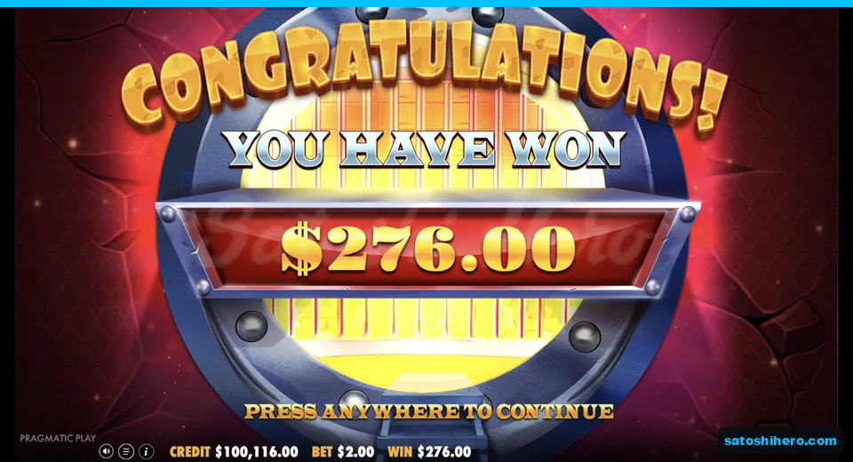 Collect screen shows a $276.00 total win