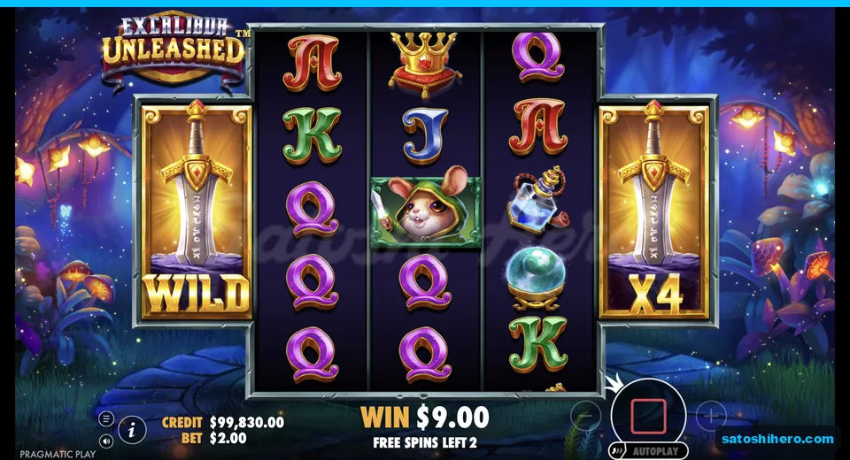 Free spin settles with x4 Wild