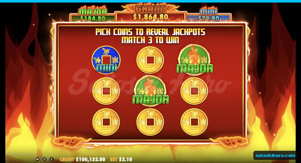 Pick bonus opens with nine gold coins