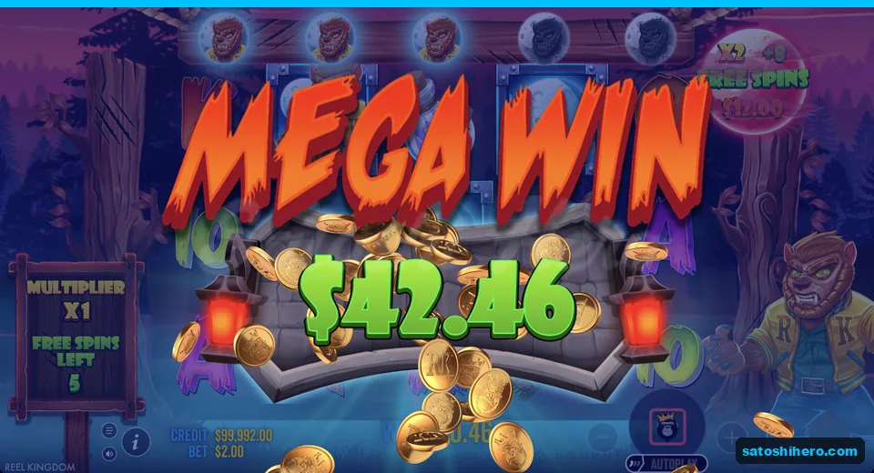 Mega Win lands with retrigger banner showing extra spins