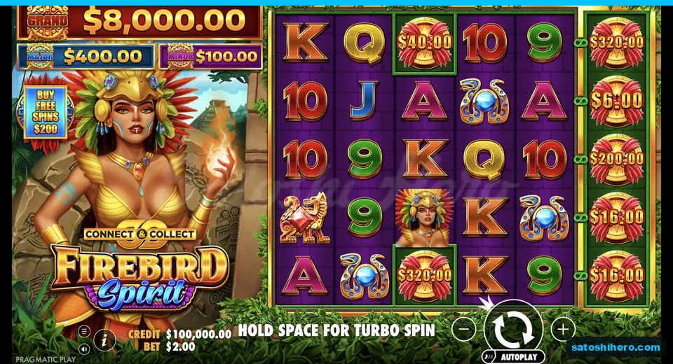 Base board shows priestess, idols and jackpot ladder