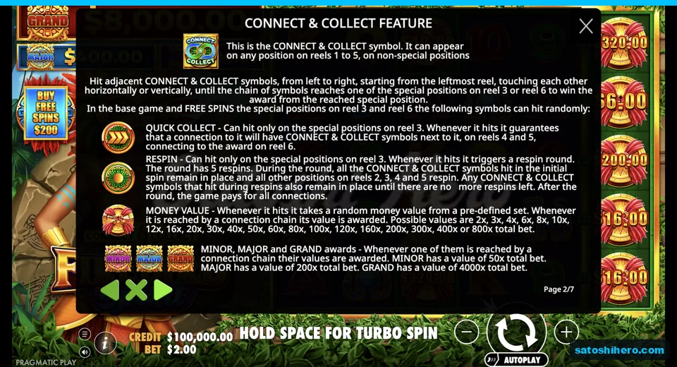 Rules panel shows collect symbols and awards