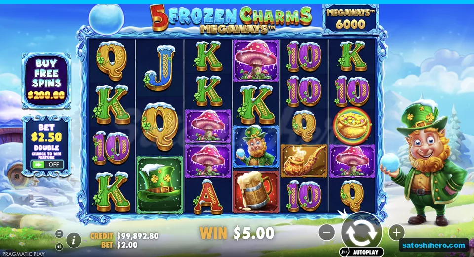 Line win resolves beneath frozen reels