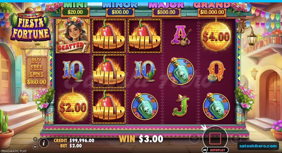 Line win resolves beside flaming chili wilds