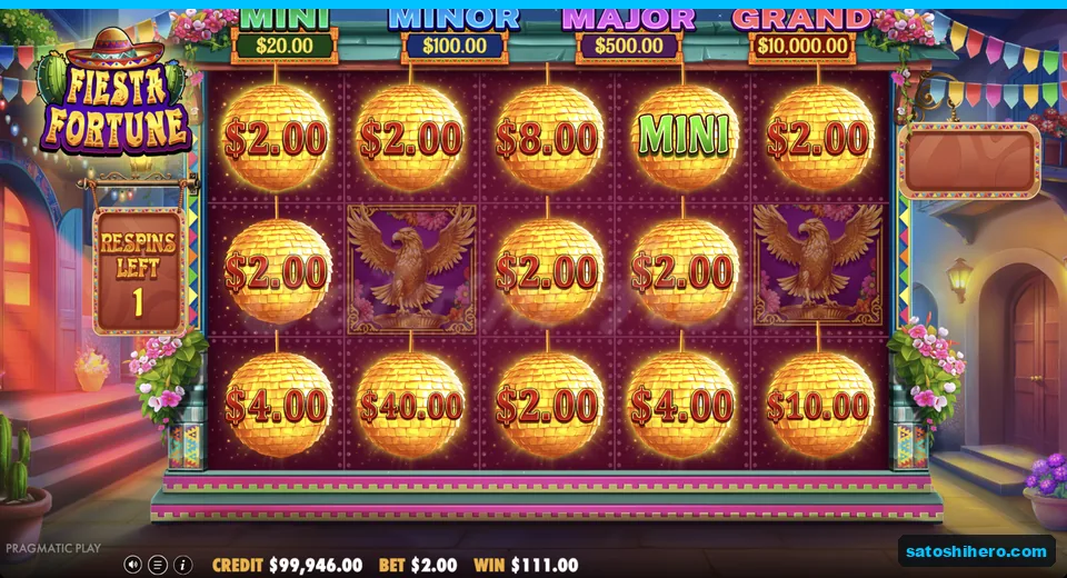 Respin grid locks cash values and MINI