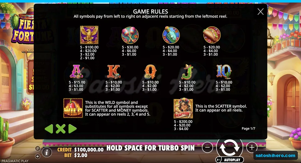 Paytable lists eagle, wild, scatter, and cards