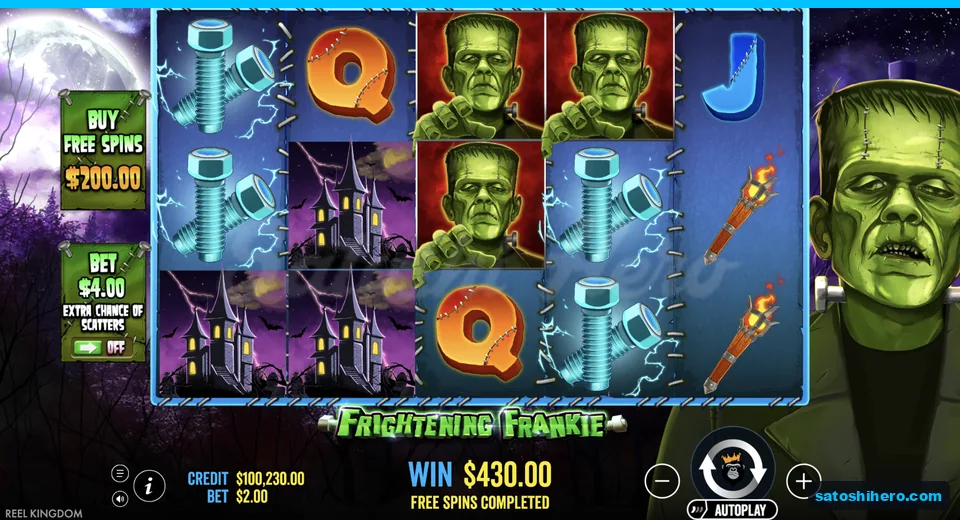 Win screen shows $430 with wild stacks