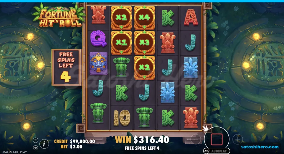 Sticky wilds hold multipliers with four spins left