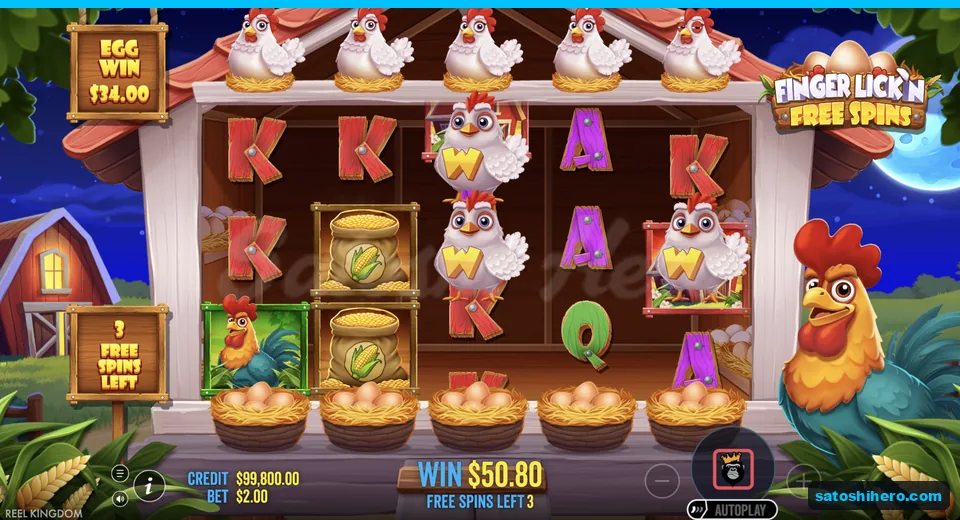Free Spins runs with three wild hens
