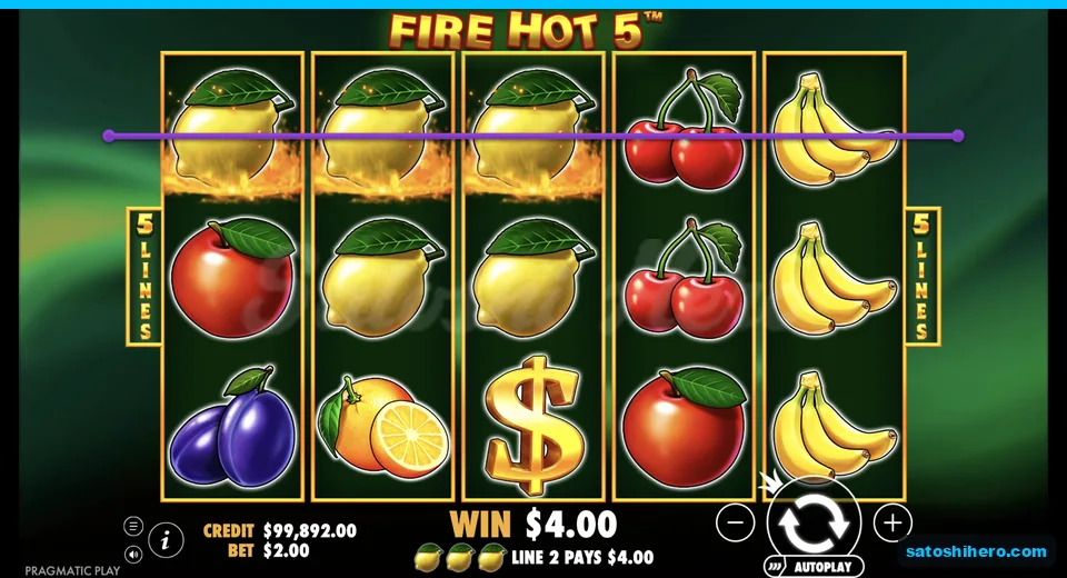 Line win resolves across three top lemons