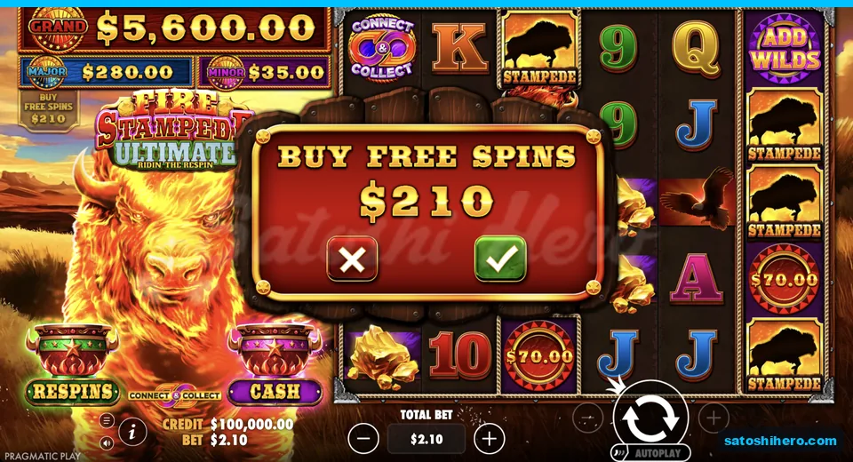 Buy dialog opens at $210 cost