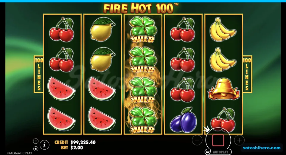 Expanded clover reel beside fruit symbols