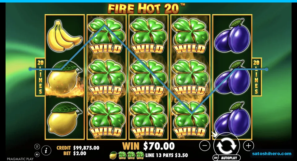 Line win resolves across stacked clover wilds