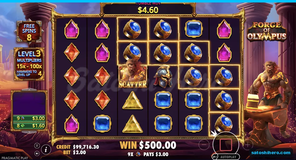 Free spins climb to level three with $500 win