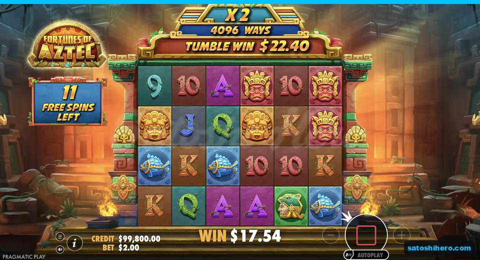 Free spins show $22 win and 2x multiplier