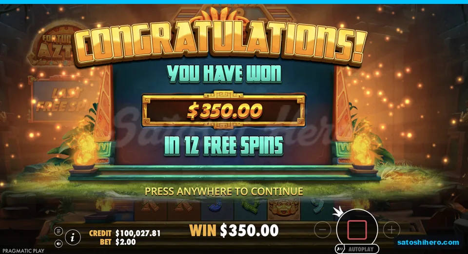 Total win screen shows $350 from twelve spins