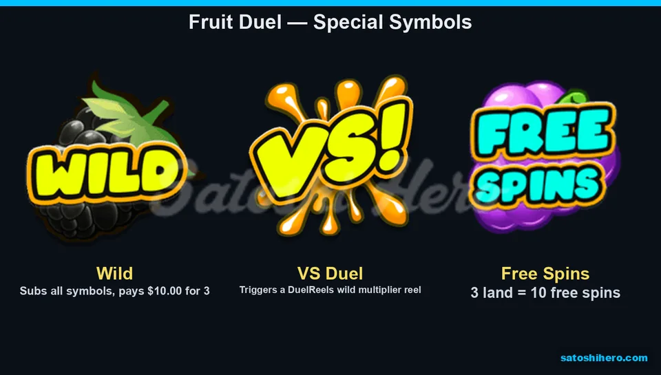 Wild VS and Free Spins symbols displayed