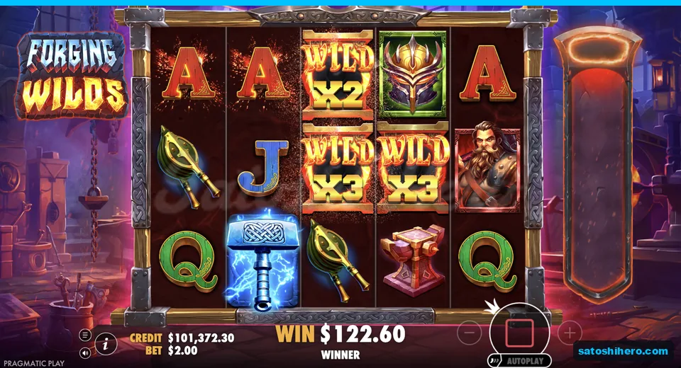 Forged wilds show x3 x3 and x2 multipliers