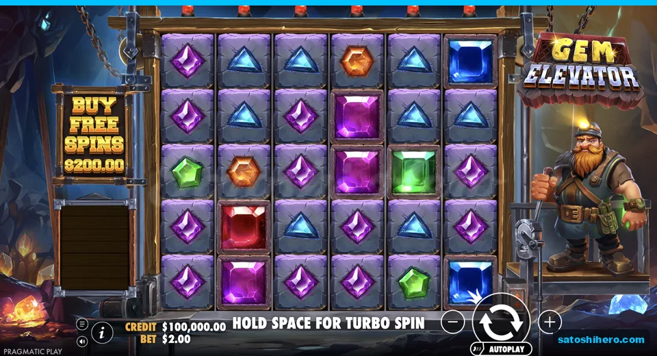 Idle mine grid with gems and digger