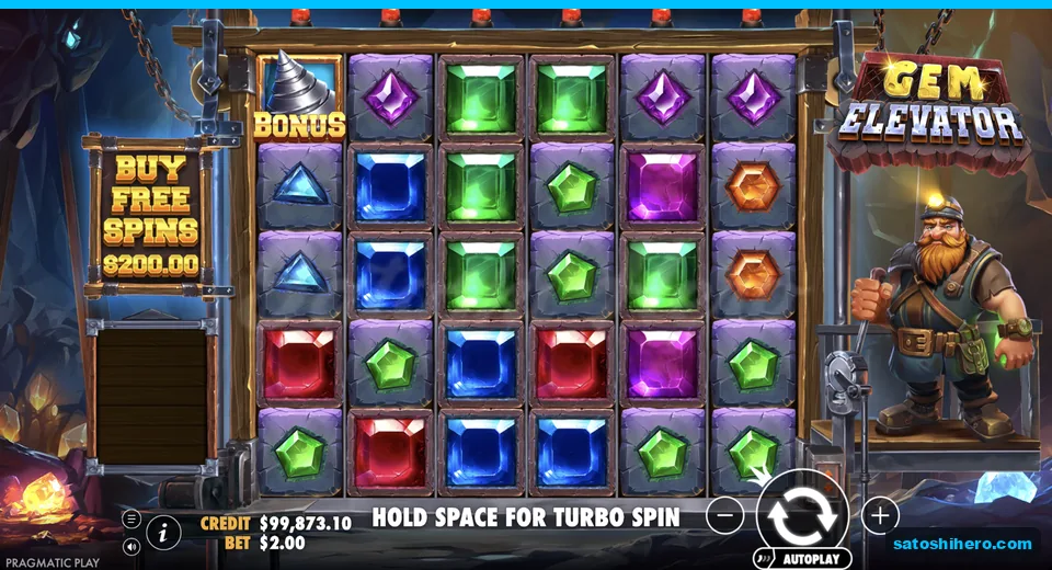 Bonus drill lands among gem symbols