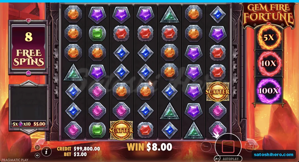 Bought free spins show eight remaining