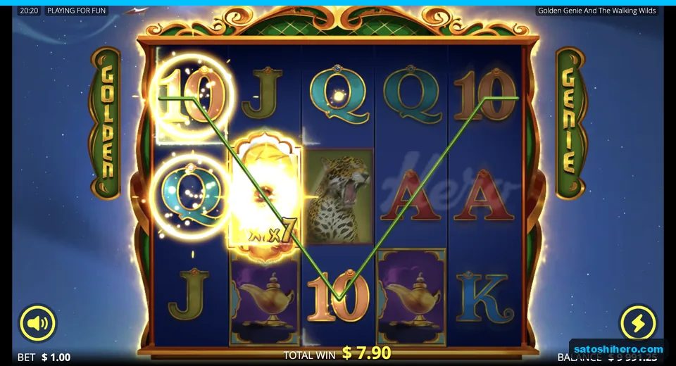 Tens line pays beneath x7 genie