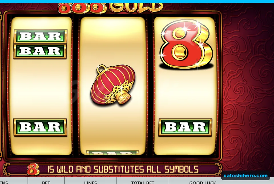 Reels show wild 8 and BAR symbols